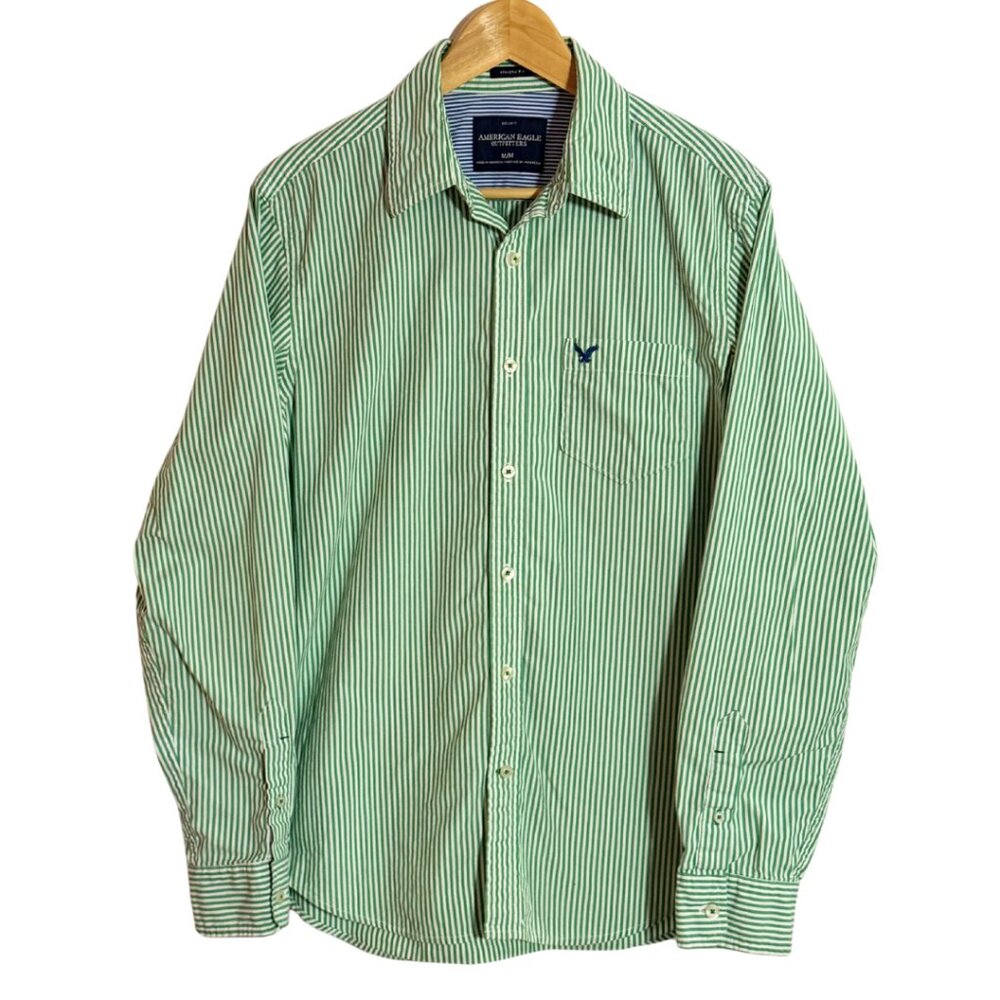 American Eagle Outfitters Vintage Fit Long Sleeve Striped Button Down Men's Med